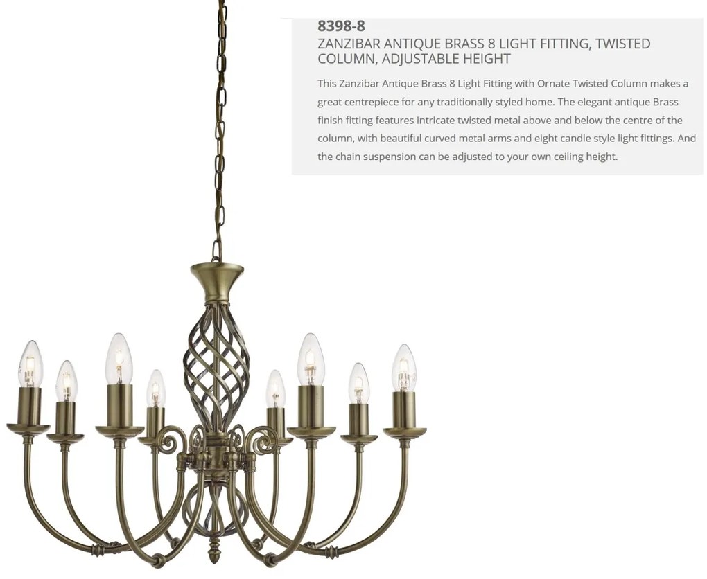 Candelabru elegant stil clasic Zanzibar alama 8L 8398-8 SRT
