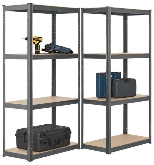 Jusky Set 2 rafturi - 160 x 80 x 40 cm - gri