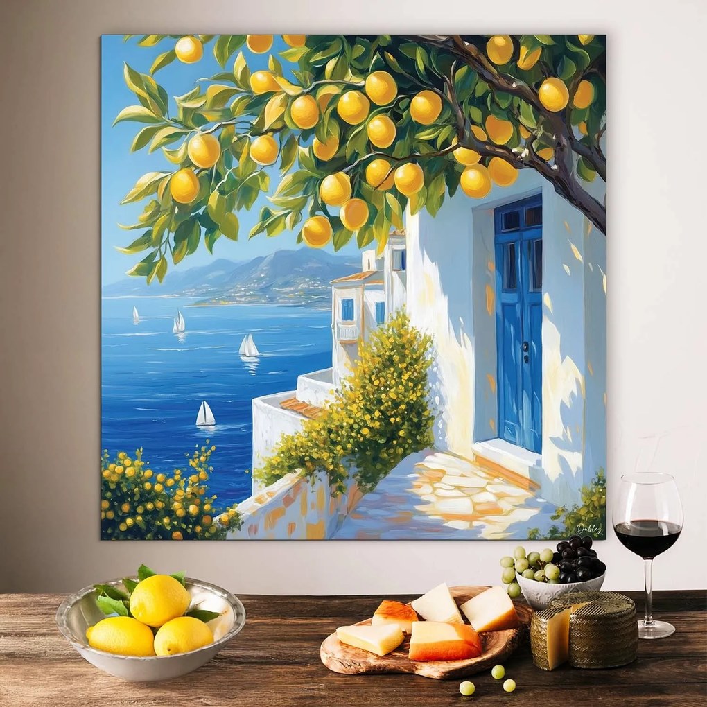 DUBLEZ | Tablou din lemn - Peisaj mediteranean