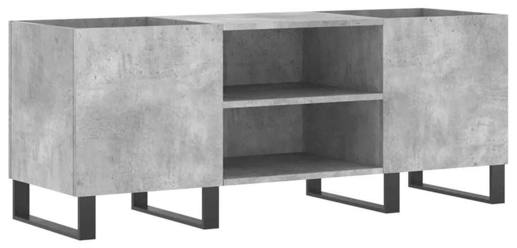 831688 vidaXL Dulap pentru discuri gri beton, 121x38x48 cm, lemn prelucrat