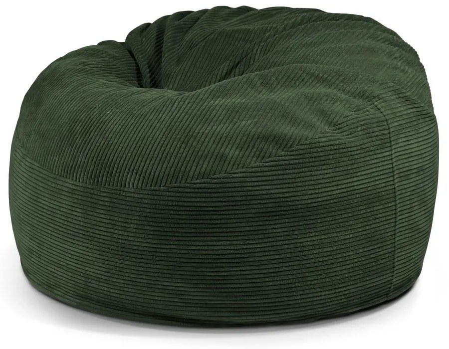 Fotoliu bean bag verde cu tapițerie din catifea reiată Om 110 – SLOWDOWN