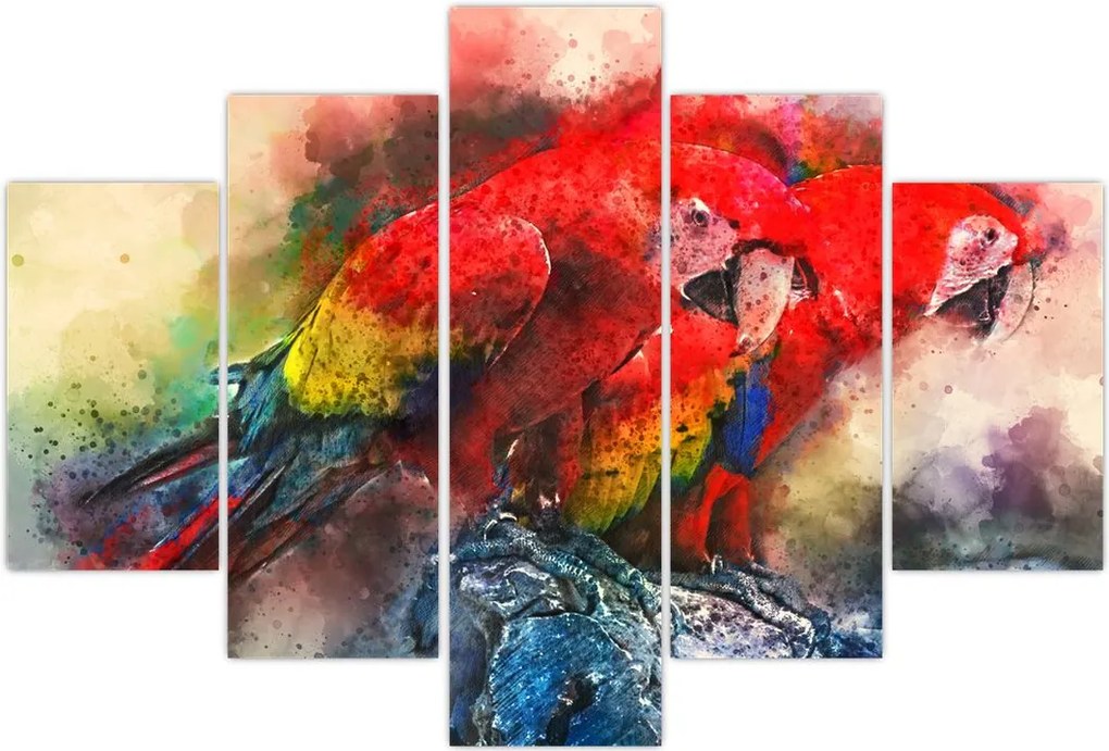 Tablou - Papagali roșii ara (150x105 cm)