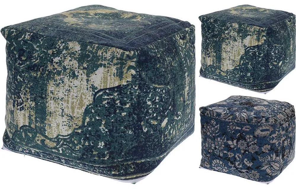 Puf, 40x40x35cm, bumbac, disponibil in 3 variante