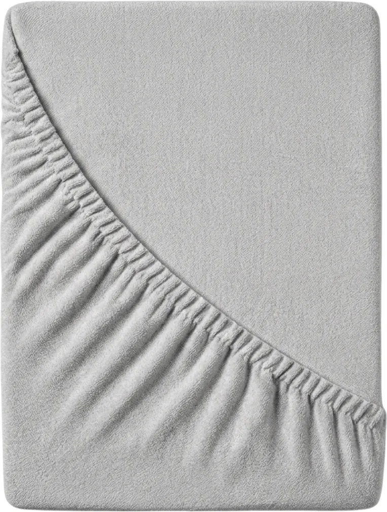 Cearsaf Frotir cu elastic EXCLUSIVE 160 x 200 cm gri deschis
