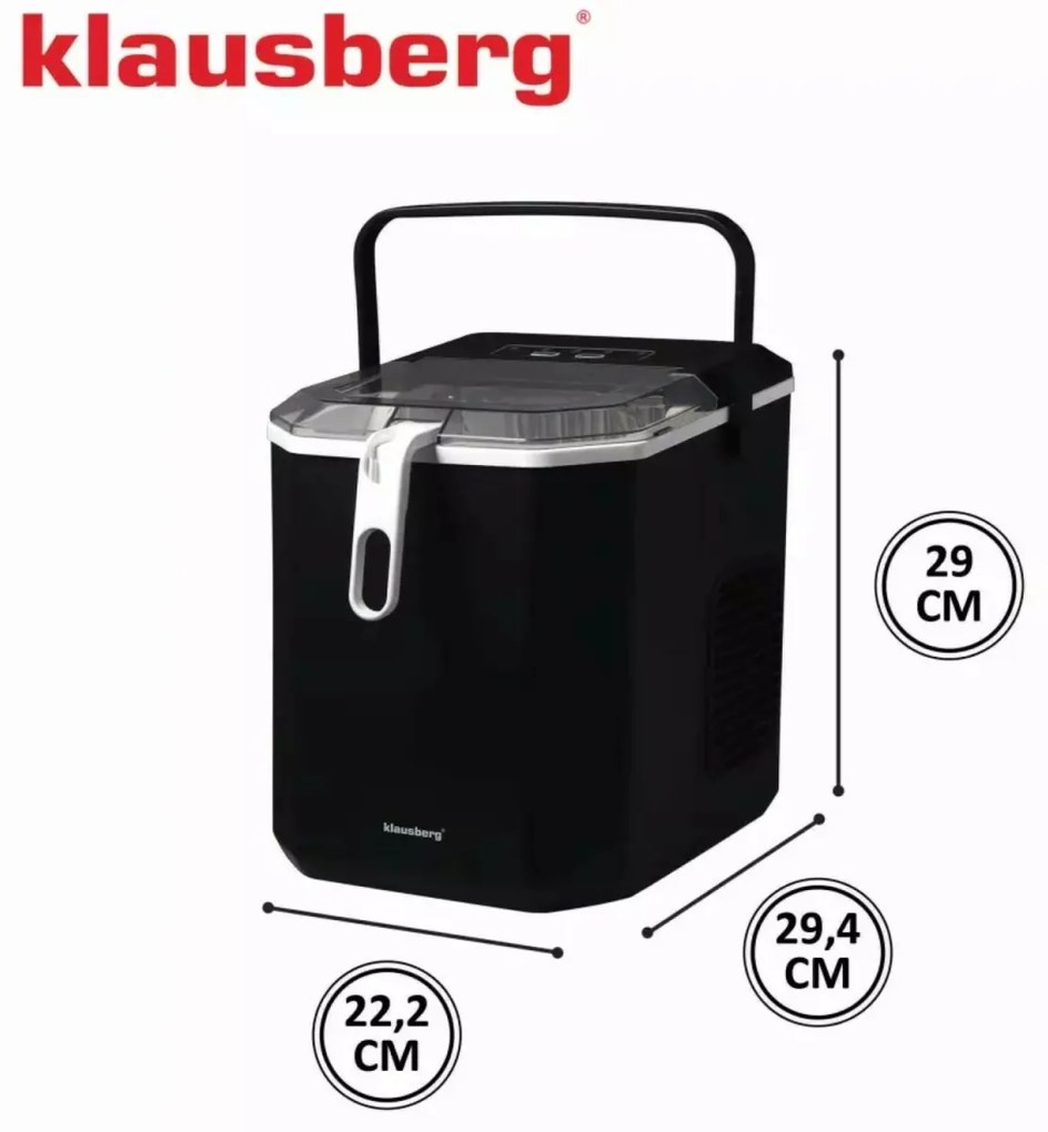 Aparat pentru gheata cu panou LED, 1,2 L Klausberg KB7883, negru