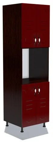 Soldat 60 cu 4 usi cu spatiu cuptor Zebra MDF tulip rosu