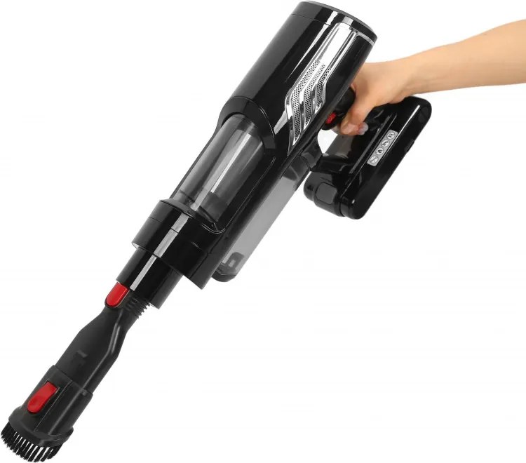 La mâna a doua: Aspirator fără fir Oliver Voltz OV51001Q, 250W, Li-ion 2500 mAh, 3 viteze, 0.6 l, 25 kPa, Ecran tactil, Negru