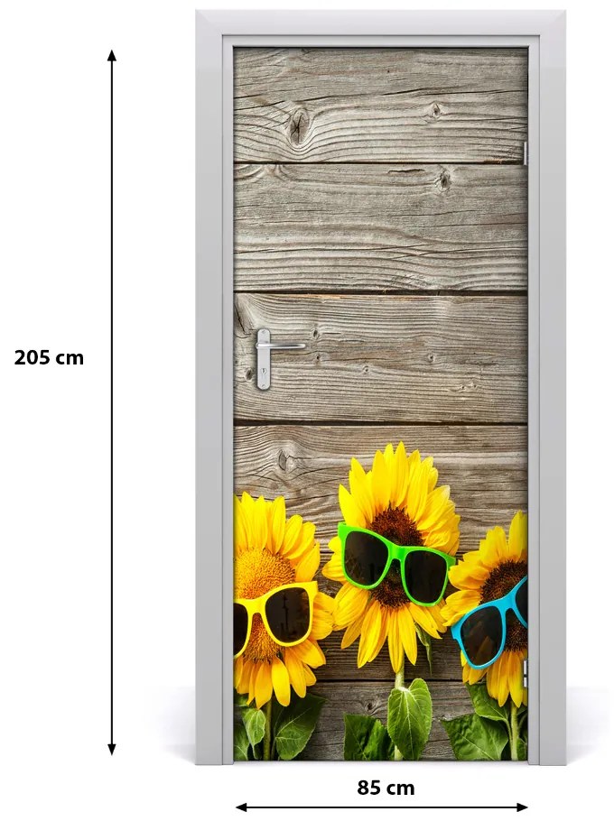 Autocolante pentru usi autocolant Eticheta de pe geamurile ușii Sunflowers