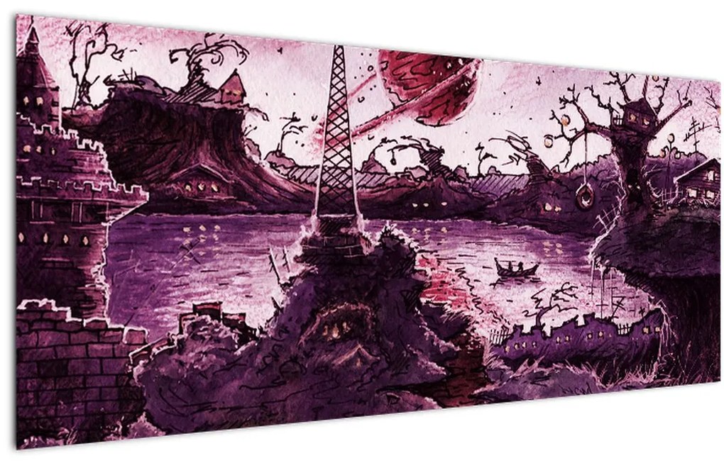 Tablou - Sat fermecat (120x50 cm)