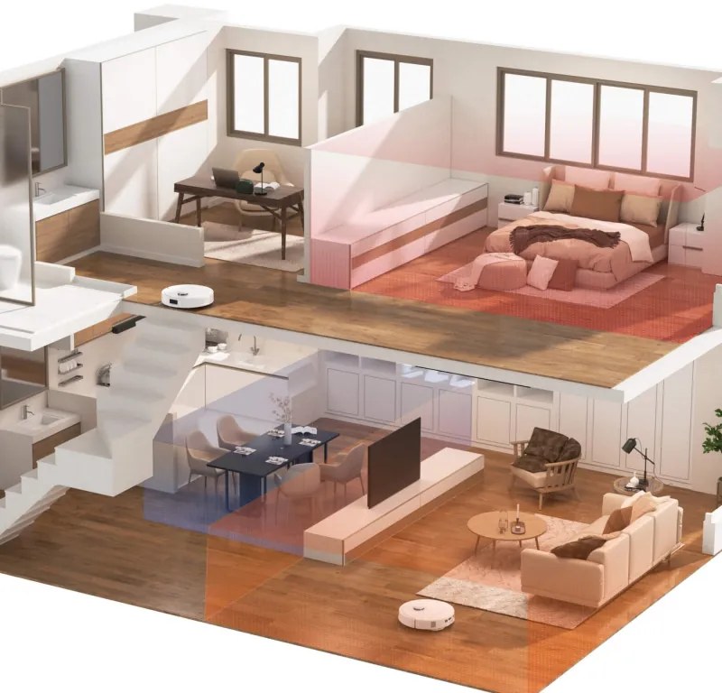 Robot aspirator Roborock Q Revo Max V, 7000Pa, 180 min, 300 m², Dry/Mocro, Wi-Fi, PreciSense® LiDAR + Reactive AI, Asistent vocal, Alb