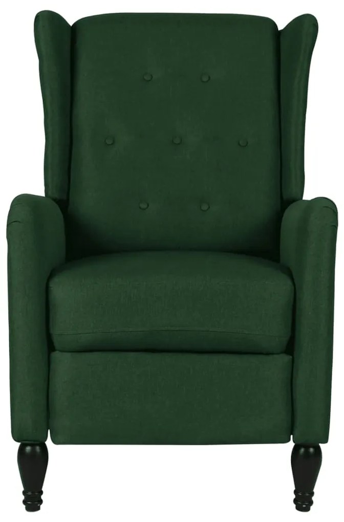 329336 vidaXL Fotoliu de masaj rabatabil, verde închis, material textil