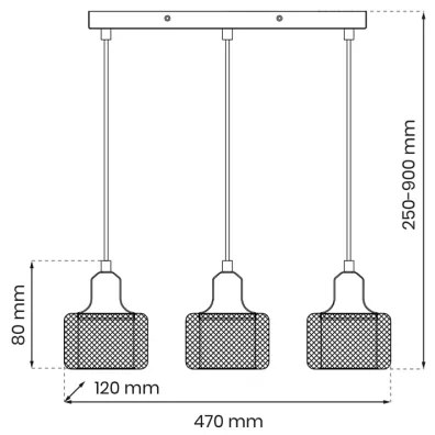 Lustră pe cablu LUMI 3xG9/8W/230V