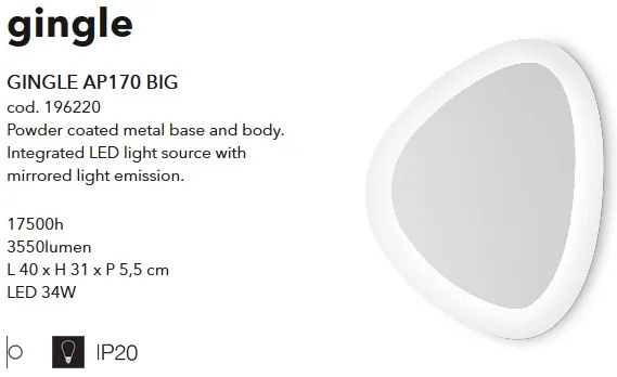 Aplica LED design modern GINGLE BIG 196220