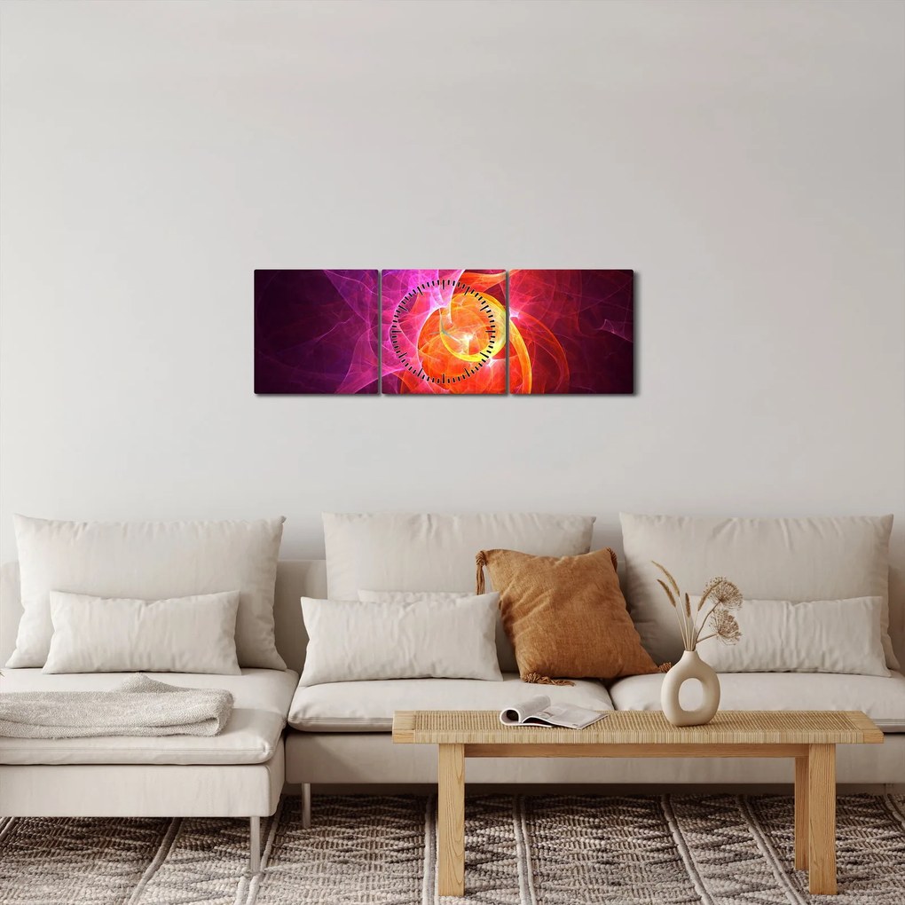 Tabloul modern abstract (cu ceas) (90x30 cm)