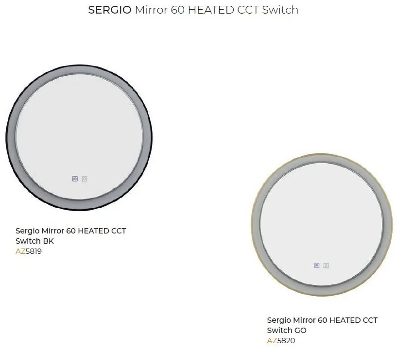Oglinda baie cu iluminat LED IP44 SERGIO 60 CCT SWITCH GO