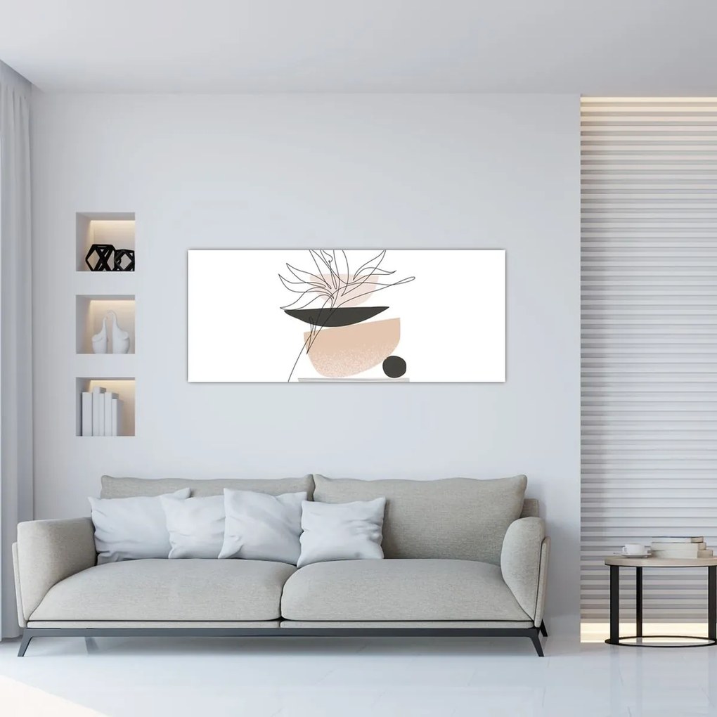 Tablou - Linie de artă flori N⁰1 (120x50 cm)