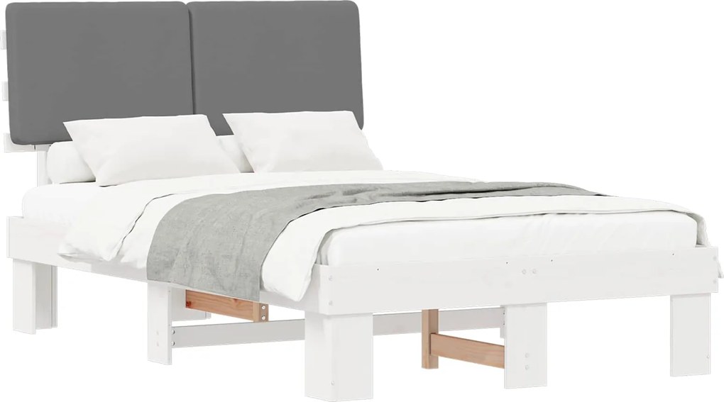 vidaXL Cadru de pat cu tăblie tapițată Gri deschis 120 x 200 cm