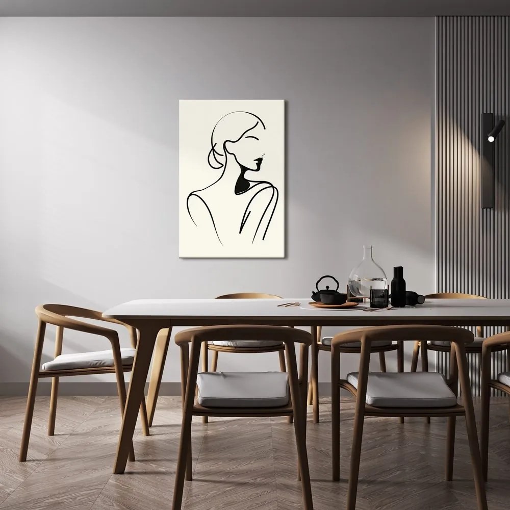 Tablou femeie în linii minimaliste