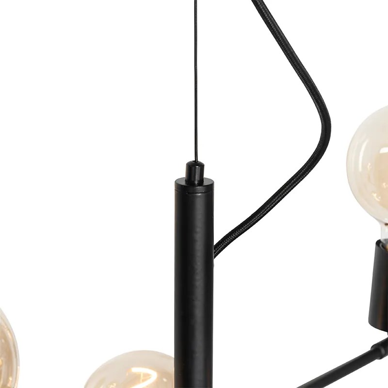 Lampă modernă cu pandantiv neagră cu 8 lumini - Osprey