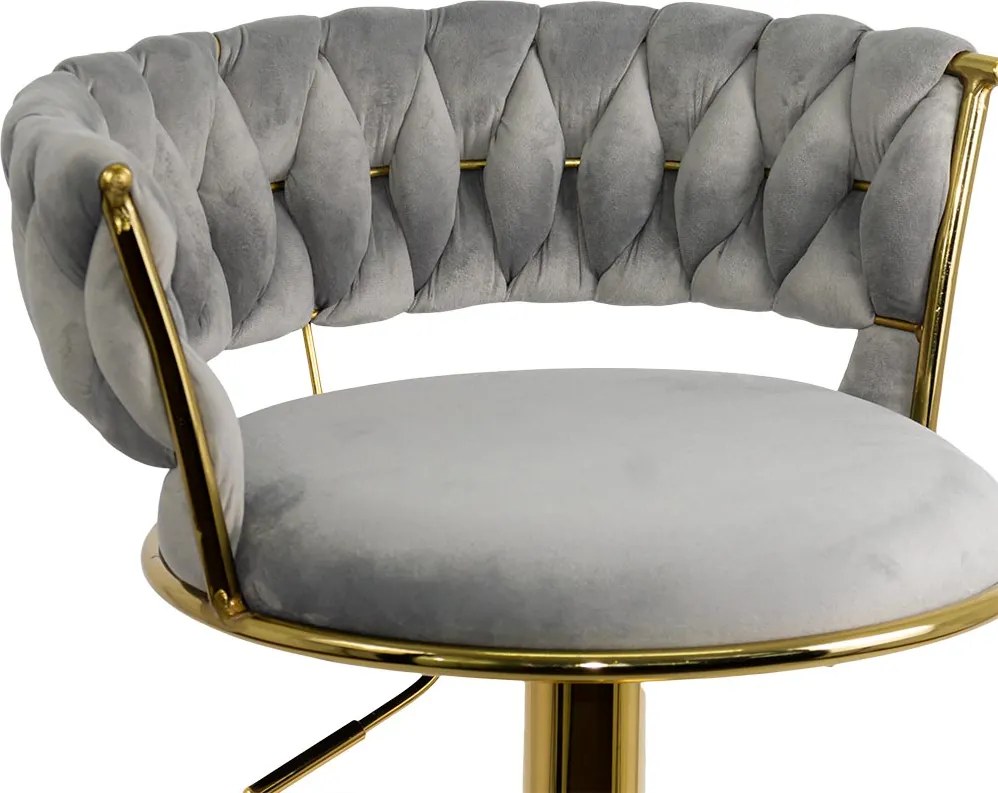 Scaun Bar Catifea Gri ABS 118 - Modern, Elegant, Reglabil