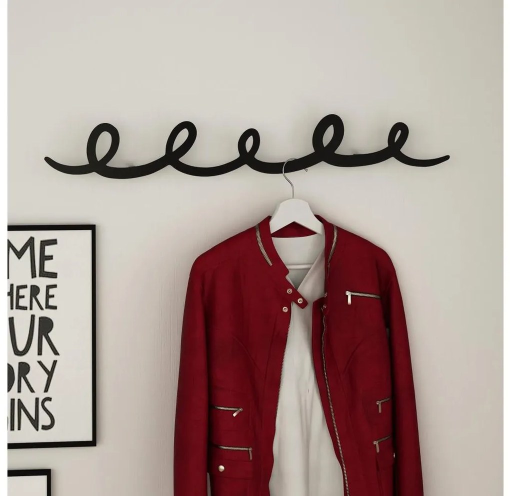 Cuier de perete SING 84x12 cm negru