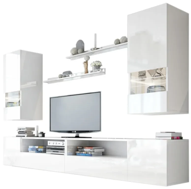 Expedo Set mobilier ELPASO 41, alb/alb luciu