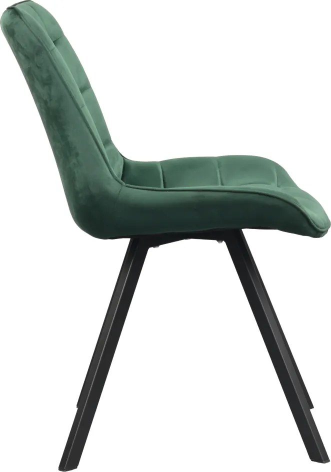 Scaun de luat masa, ţesătură Velvet verde închis/negru, SAMIRA
