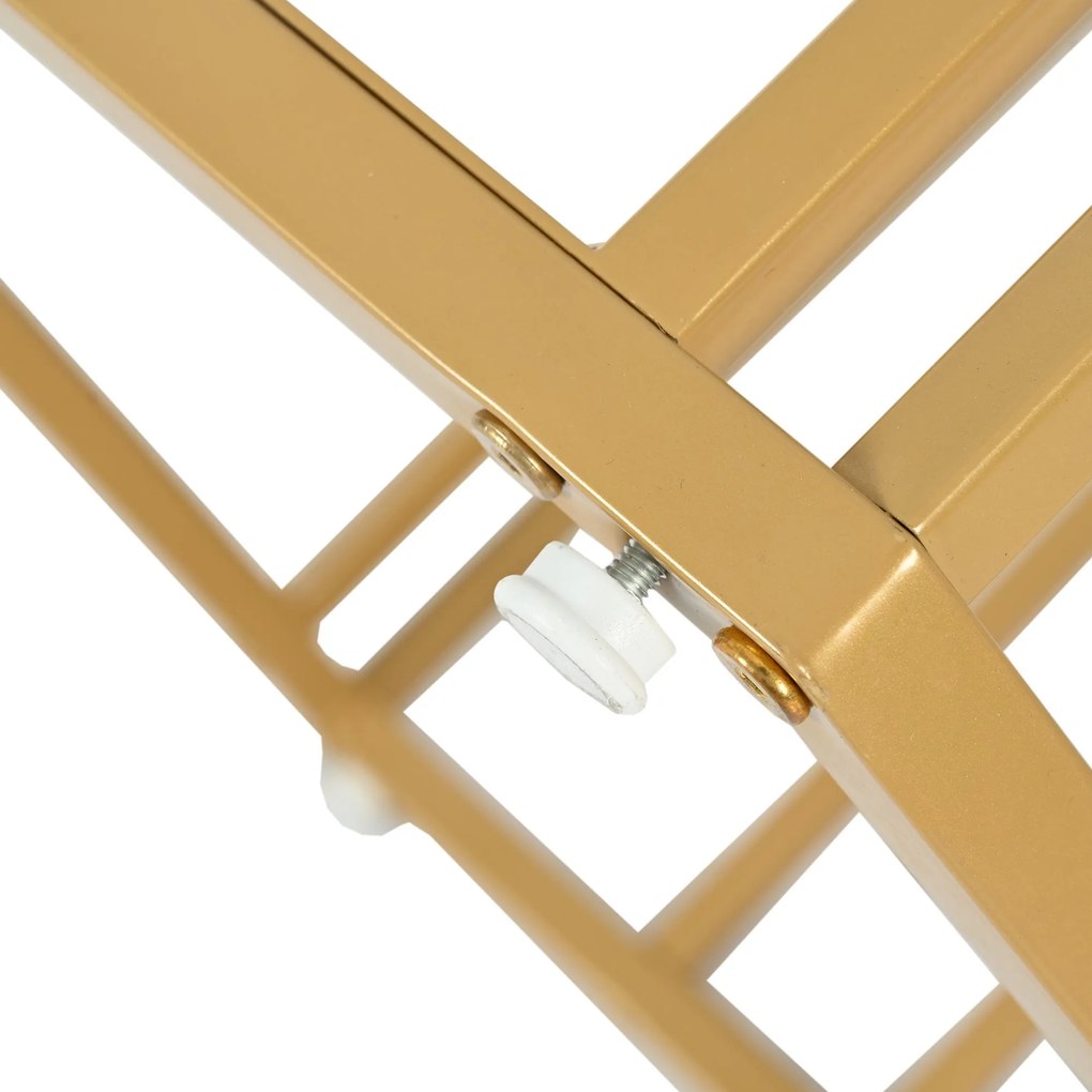 Masă de dining hexagonală modernă, Alb+Auriu | Aosom Romania