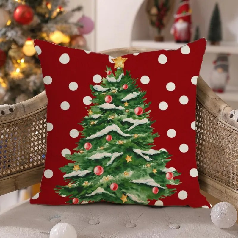 Fata de perna de Craciun WINTER DOTS 45x45 cm, rosu