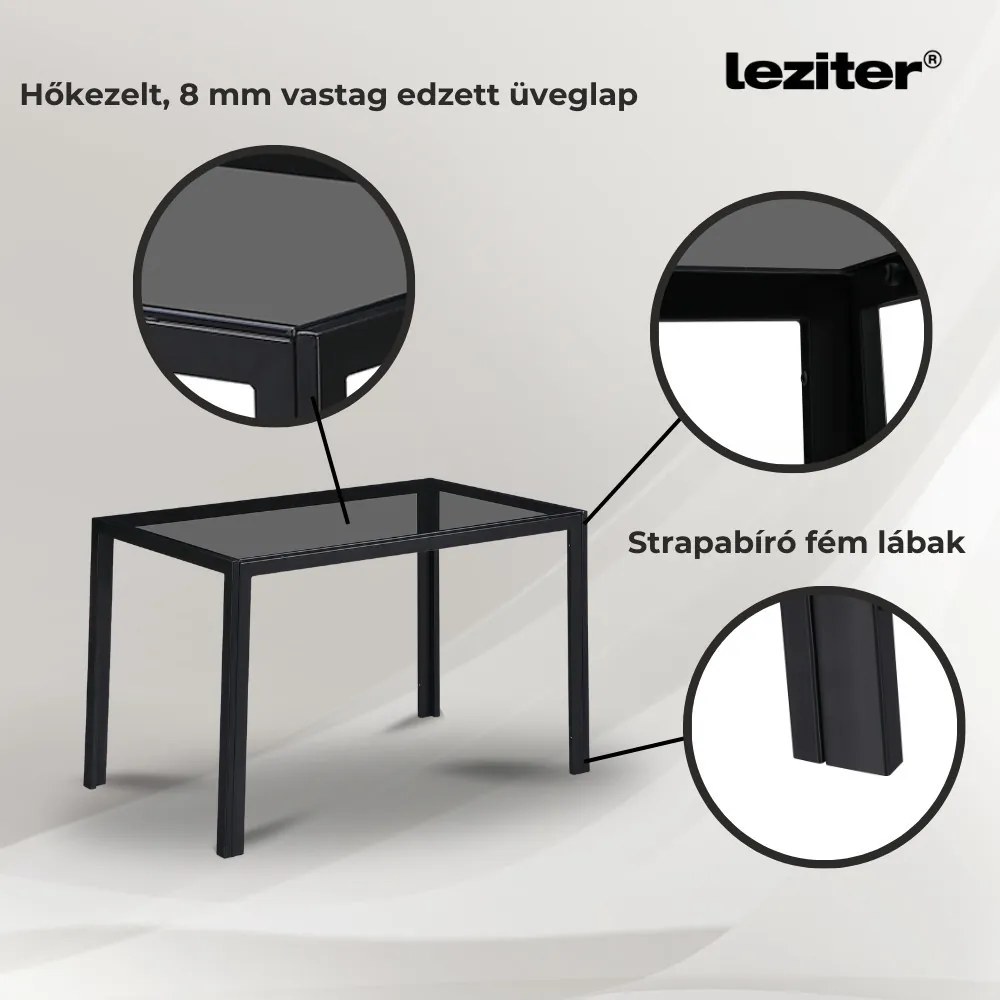 Set de masă Karen 4+1 negru-bej