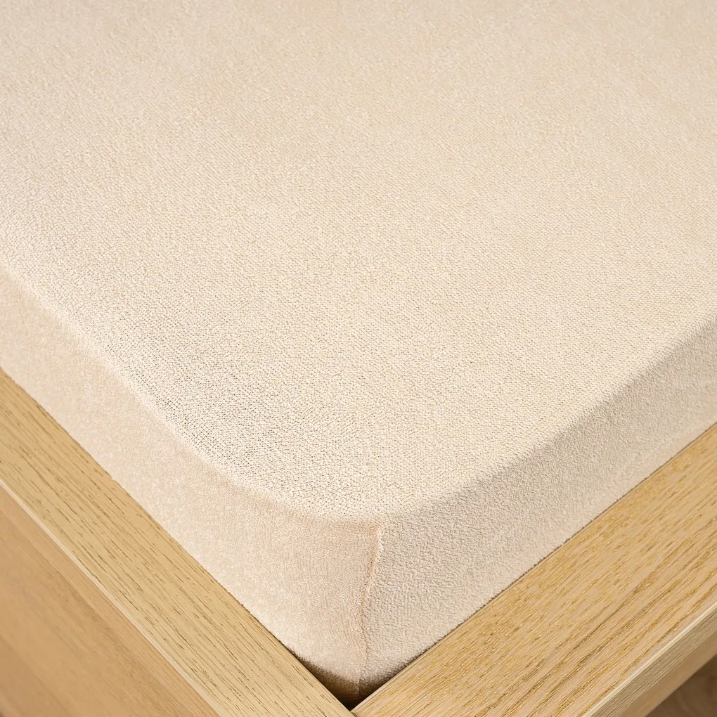 Cearșaf de pat 4Home bumbac frotir, bej, 200 x 220 cm