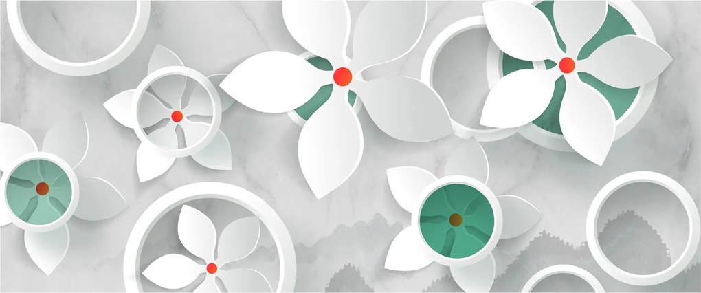 Tablou abstracției florale (120x50 cm)
