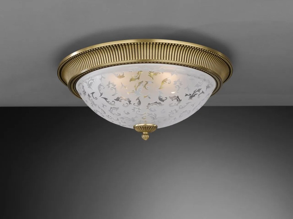 Plafoniera design clasic din alama si sticla diametru 50cm, 6202