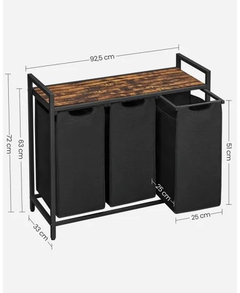 Coș pentru rufe REX maro/negru