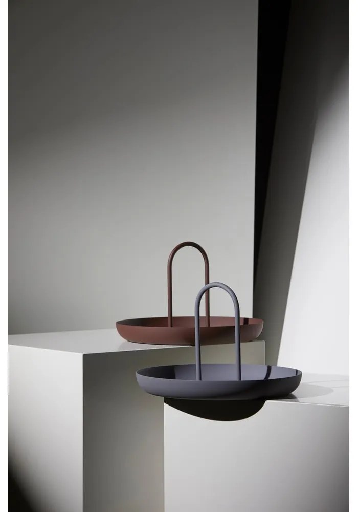 Tavă servire metalică Zone Singles, ø 20 cm, gri deschis