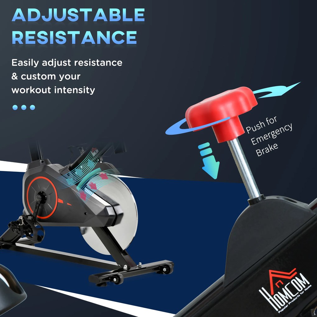 HOMCOM Bicicleta pentru Antrenament Aerobica cu Display LCD, Negru si Rosu | Aosom Romania
