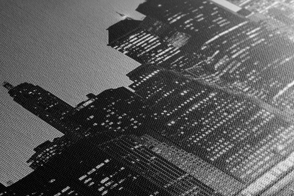 Tablou centrul New Yorkului alb-negru