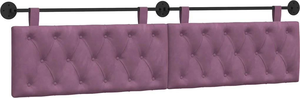 vidaXL Cap de pat suspendat Pe perete Violet 210 x 55 x 7 cm Catifea