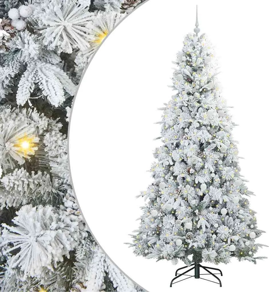 vidaXL Brad de Crăciun artificial cu ramuri articulare Alb 240 cm