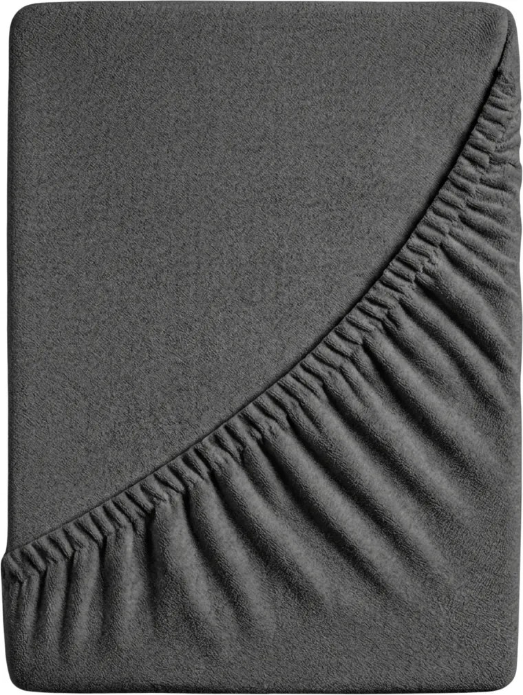 Cearsaf Frotir cu elastic 90x200 cm gri inchis