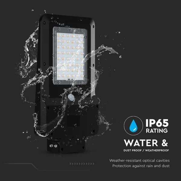 Lampă stradală solară cu senzor LED/20W/7,4V IP65 5400 mAh