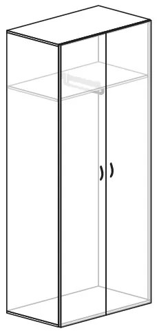 Dulap înalt ProOffice 80 x 47 x 178 cm, pară sălbatică