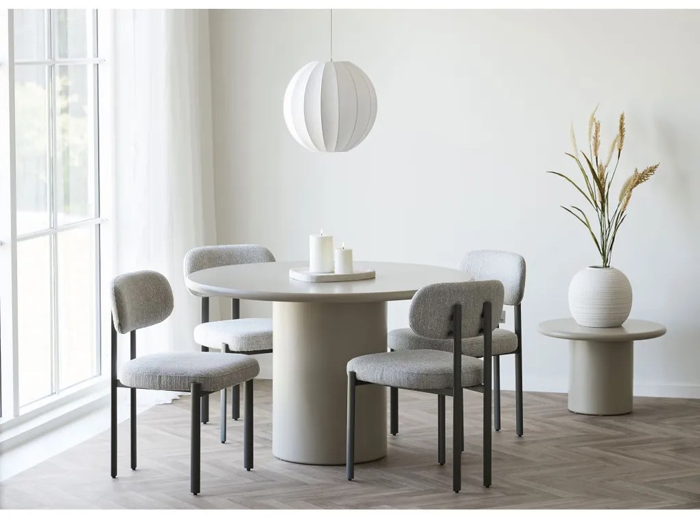 Scaun de dining Royan, gri deschis, picioare gri