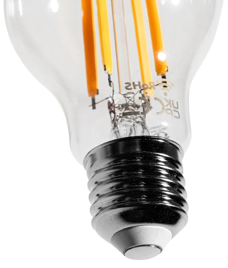 Set de 5 becuri LED inteligente E27, reglabile în Kelvin, A60, transparente, 7W, 806 lm, 1800-3000K