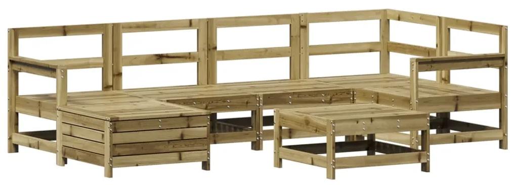 3250959 vidaXL Set canapea de grădină, 7 piese, lemn de pin tratat