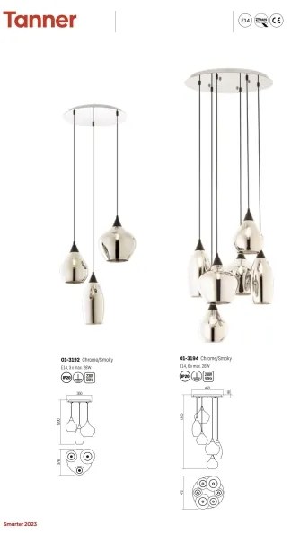 Lustră pe cablu TANNER 6xE14/28W/230V Redo 01-3194