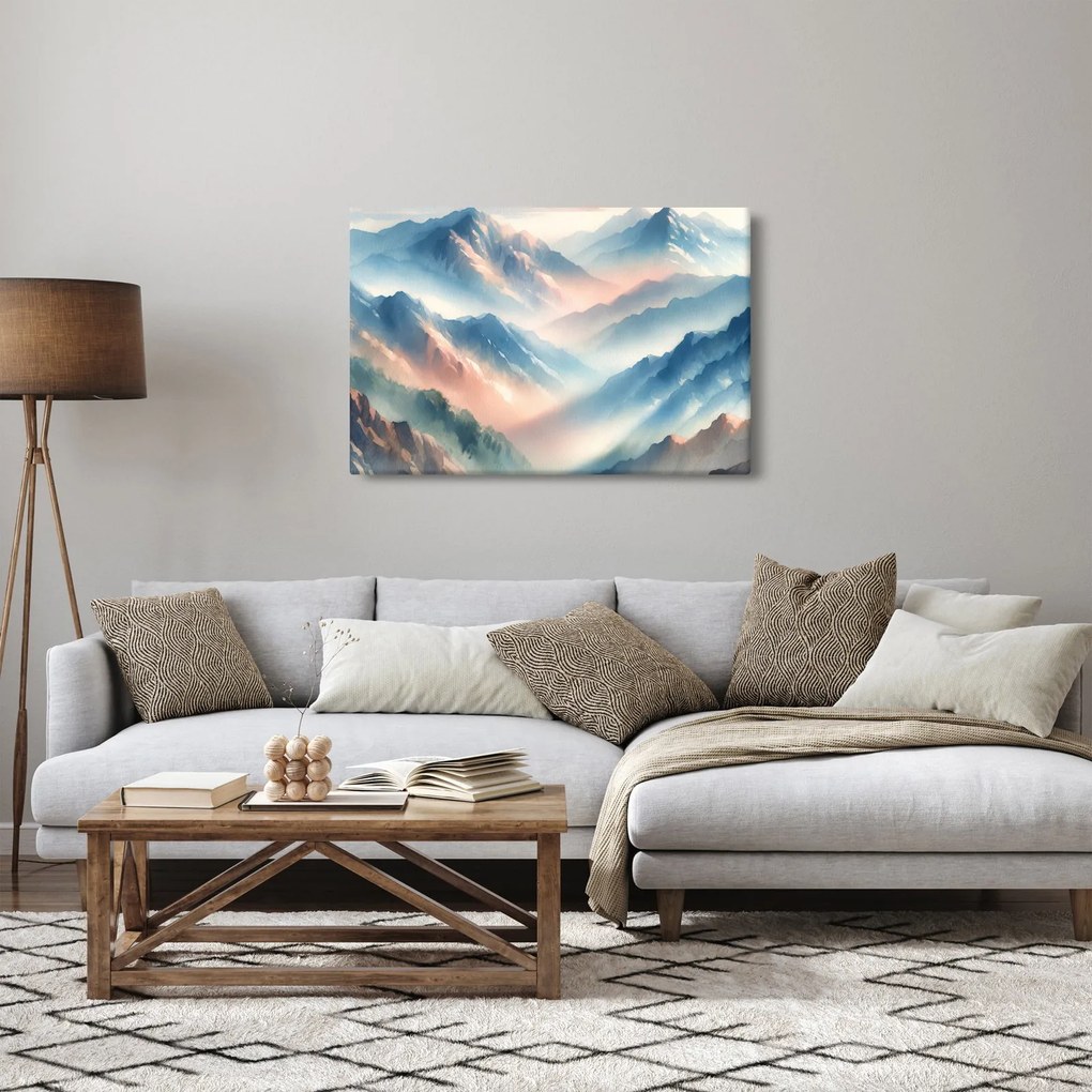 Tablou - Acuarelă munți (90x60 cm)