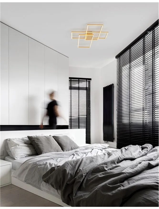 Lustra LED aplicata design modern geometric BILBAO 55W aurie NVL-9508432