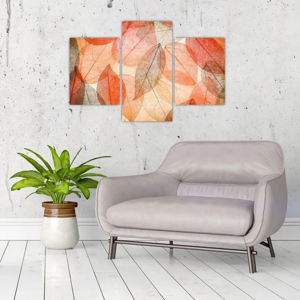 Tablou cu frunzele de toamnă pictate (90x60 cm)