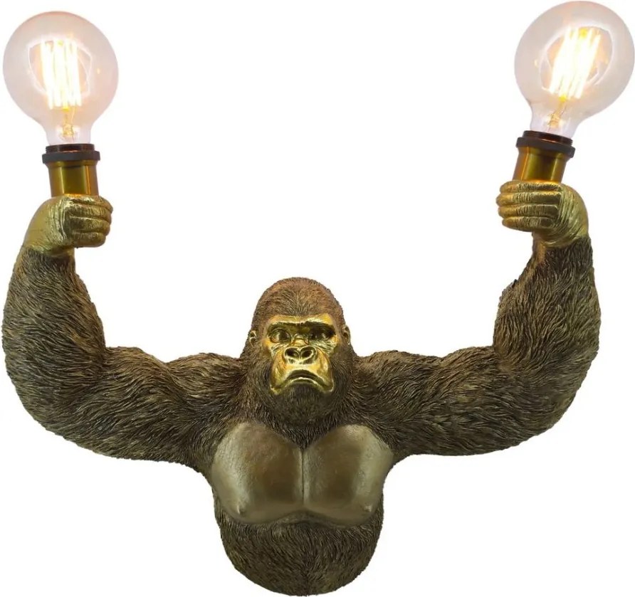 Aplica de perete KING APE 50cm sculptura maimuta aurie
